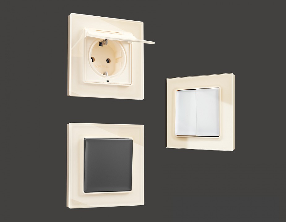 Рамка на 4 поста ambrella volt platos стекло органическое af330304