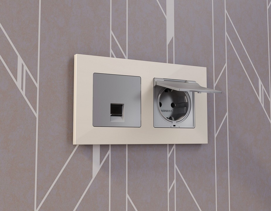 Накладка для розетки rj-11 или rj-45 ambrella volt quant ap5120