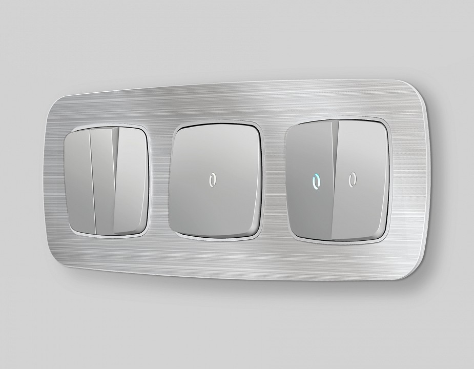 Рамка на 3 поста ambrella volt radian металл of580103