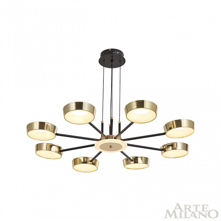 Подвесная люстра arte milano ferrara-71079 271079/8 bk/gd