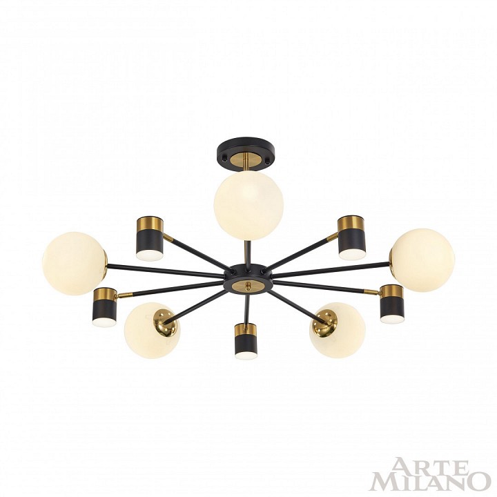 Люстра на штанге arte milano ferrara-71040 274802/10 bk/gd