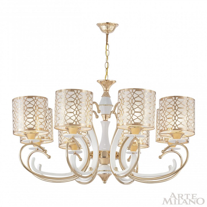 Подвесная люстра arte milano florentia-1237 301237/8 wh/gd