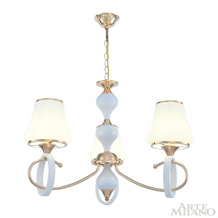 Подвесная люстра arte milano florentia-2387 302387/3 wh/gd