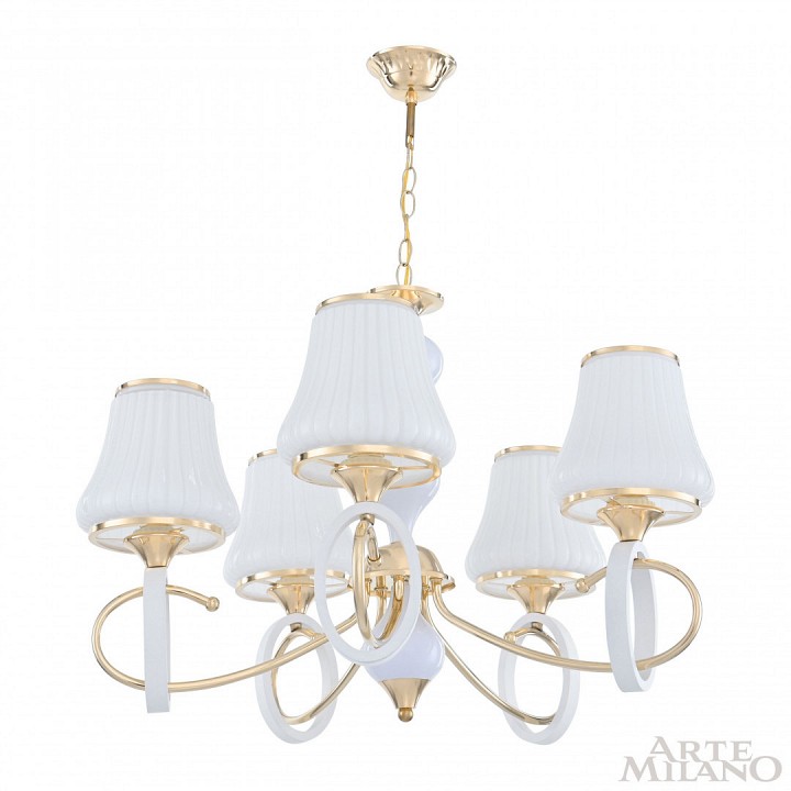 Подвесная люстра arte milano florentia-2387 302387/5 wh/gd