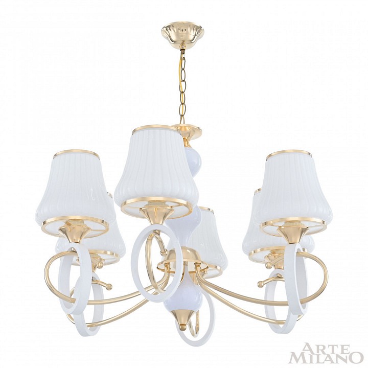 Подвесная люстра arte milano florentia-2387 302387/6 wh/gd
