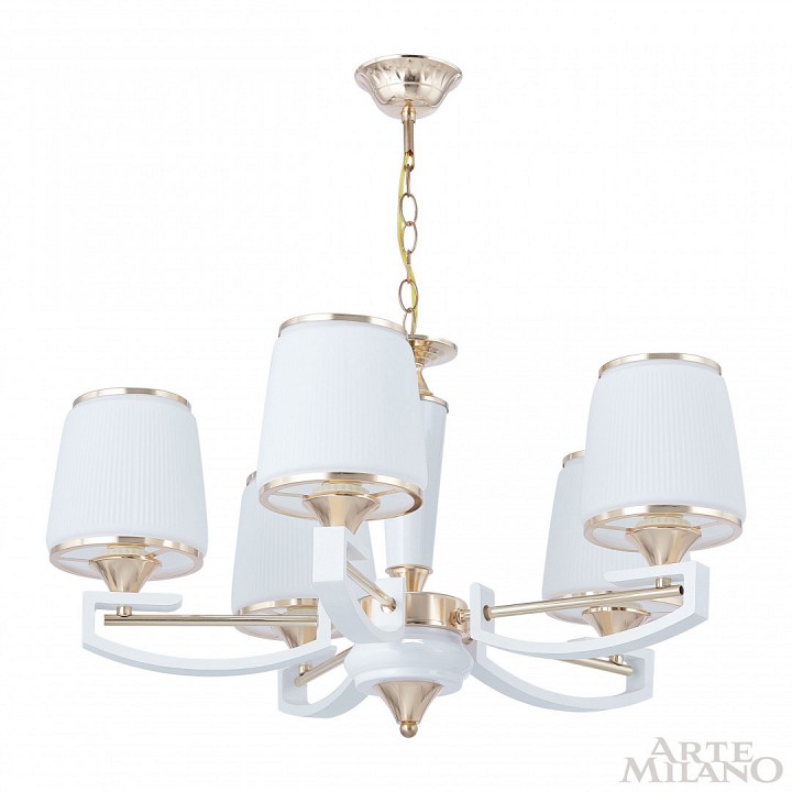 Подвесная люстра arte milano florentia-2457 302457/5 wh/gd