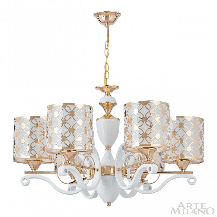Подвесная люстра arte milano florentia-3097 303097/6 wh/gd