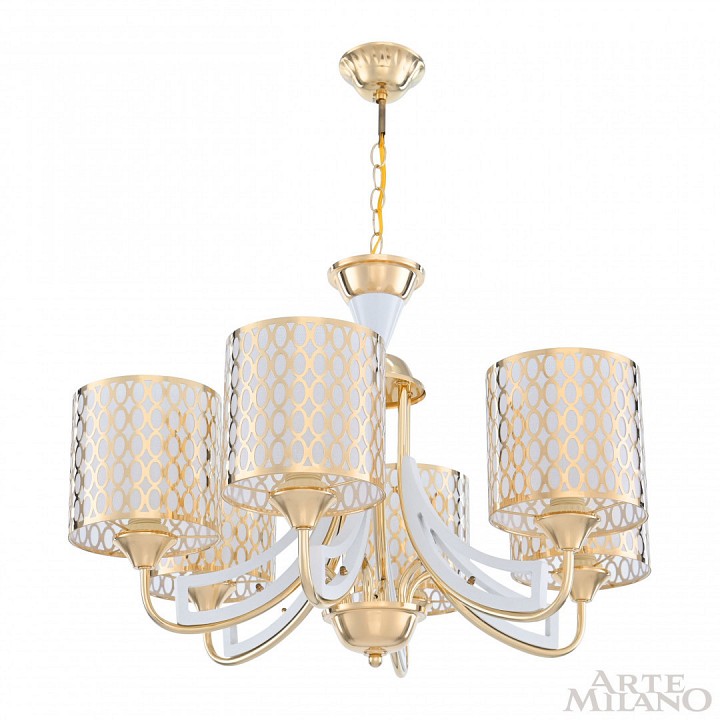 Подвесная люстра arte milano florentia-3387 303387/6 wh/gd