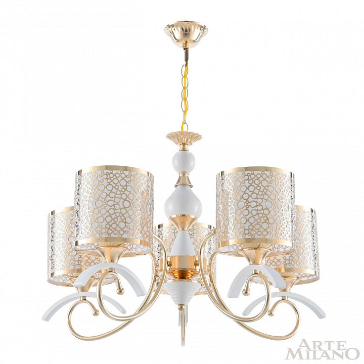 Подвесная люстра arte milano florentia-9787 309787/5 wh/gd