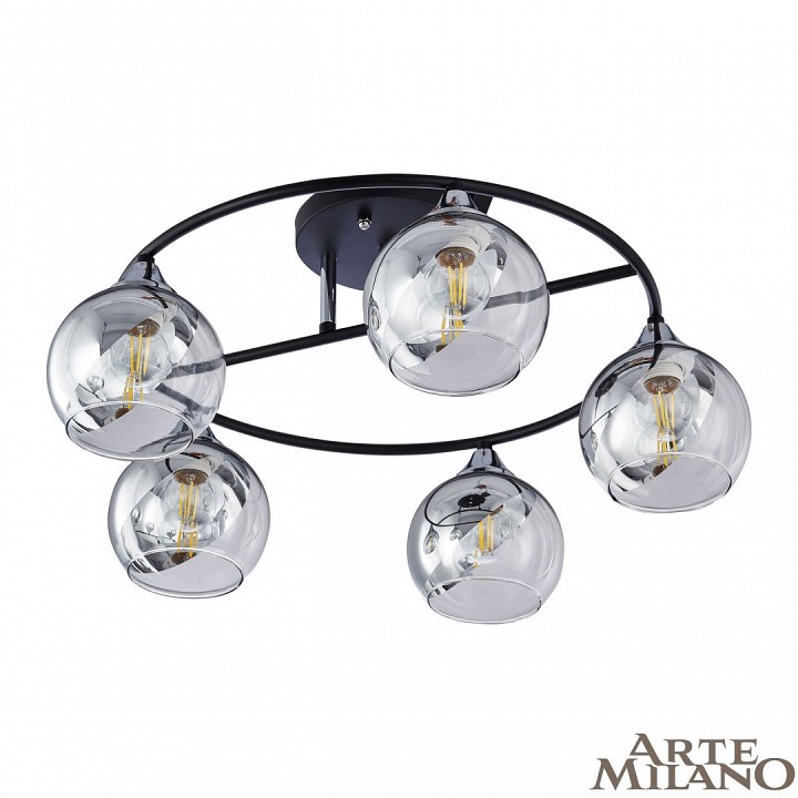 Потолочная люстра arte milano amalfi-322403 322403/5 bk+cr