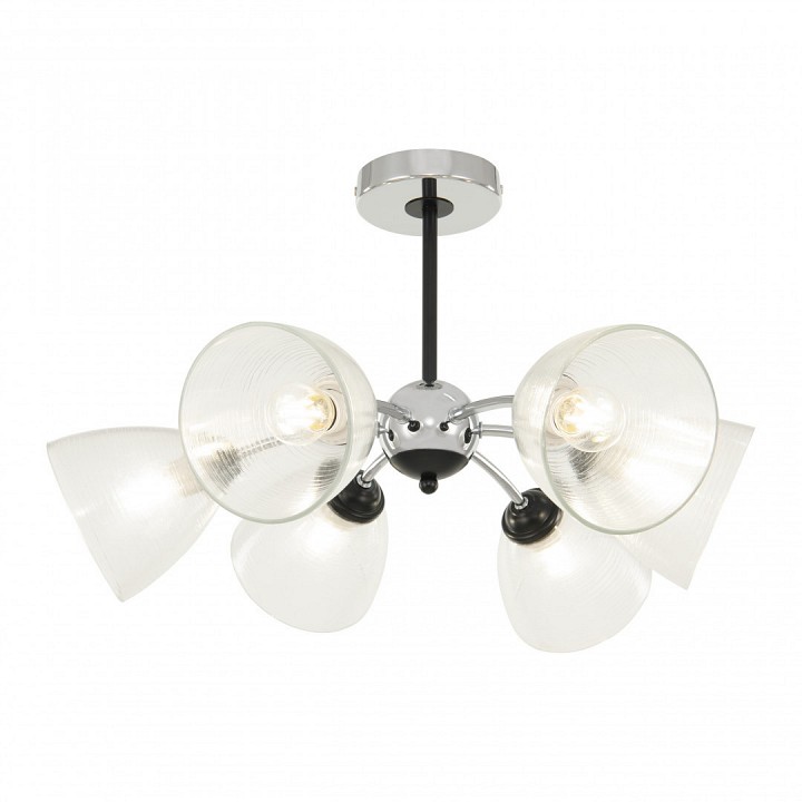 Люстра на штанге arte milano napoli-329007 329007/3+3 cr.bk
