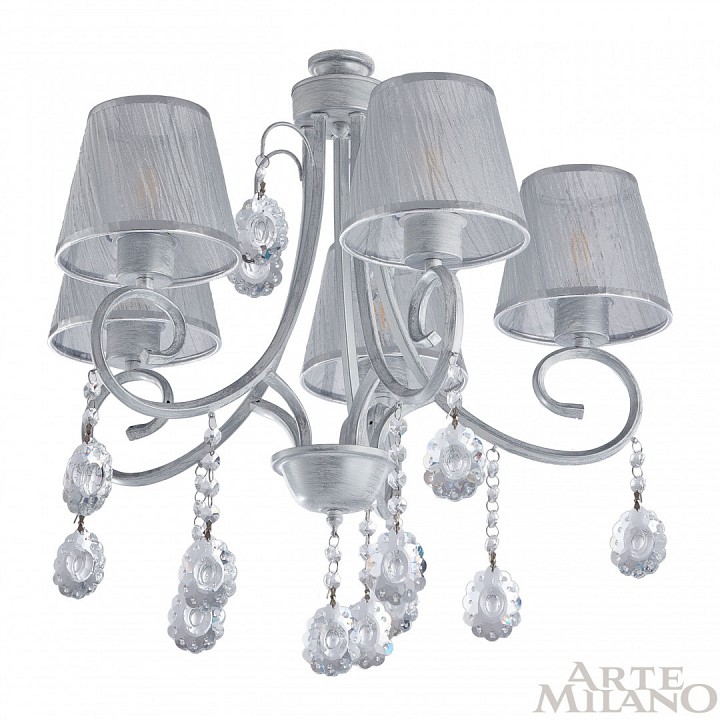 Люстра на штанге arte milano amalfi-7146 337146/5 wt+sl