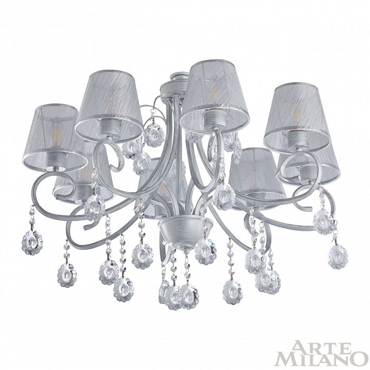Люстра на штанге arte milano amalfi-7146 337146/8 wt+sl