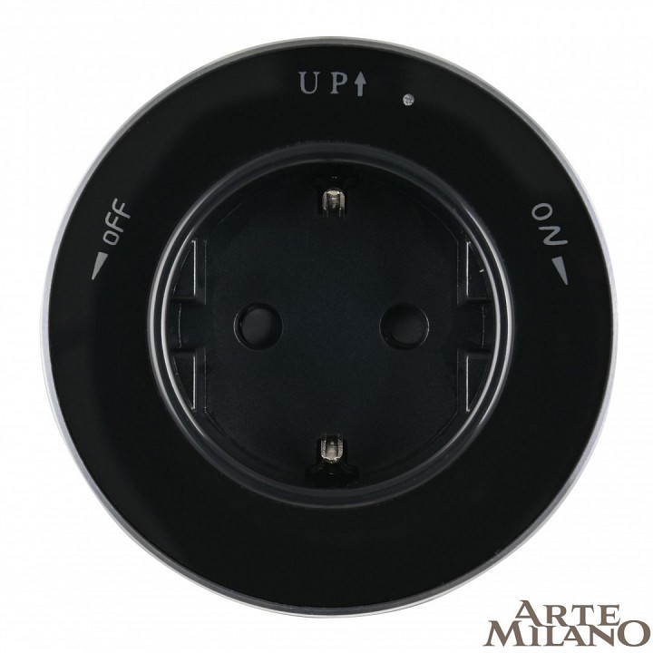 Розетка с заземлением на треке arte milano am-track-sockets 380011ts/es black