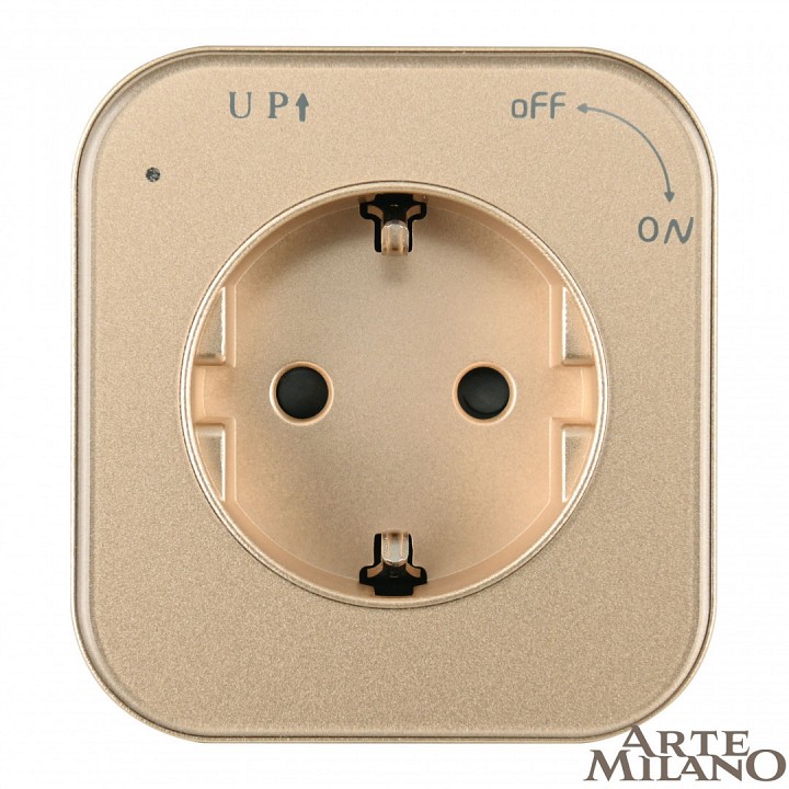 Розетка с заземлением на треке arte milano am-track-sockets 380022ts/es gold