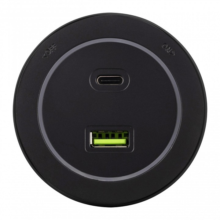 Розетка usb и type c на треке arte milano am-track-sockets-39 399731ts/usb-type-c black