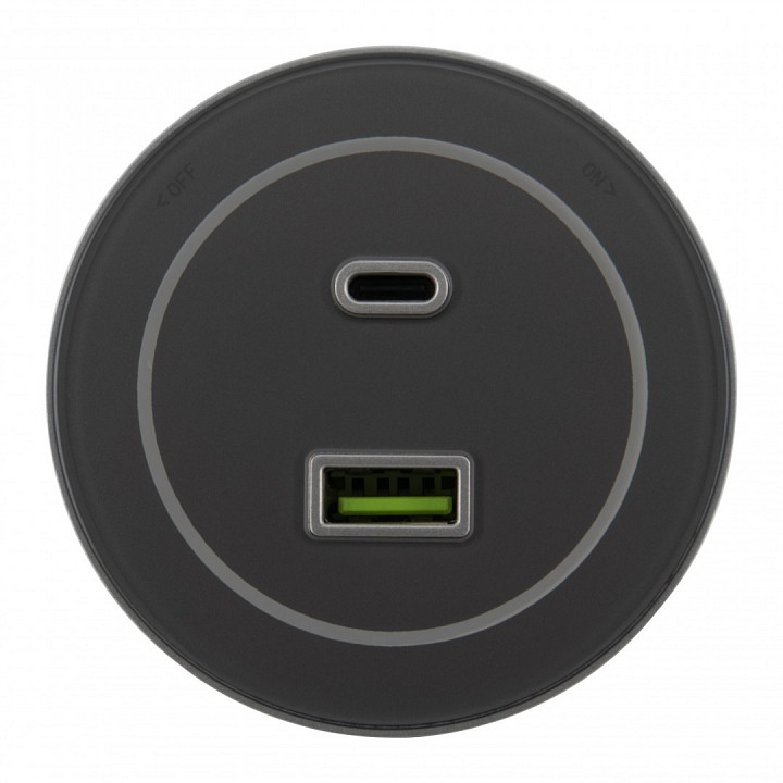 Розетка usb и type c на треке arte milano am-track-sockets-39 399732ts/usb-type-c silver