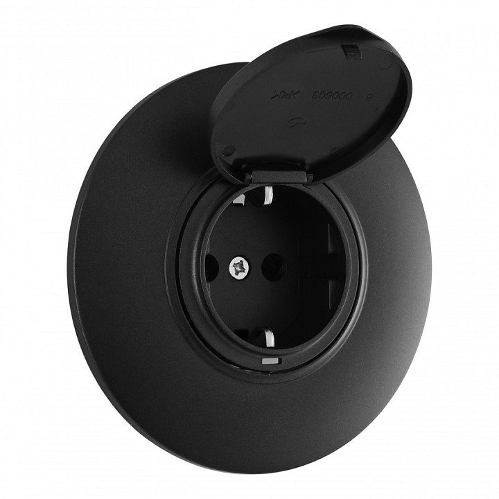 Розетка с заземлением и шторкой, С крышкой arte milano set08-1 set08-1-41-1 black