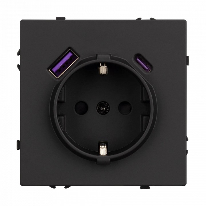 Розетка с заземлением и 2хusb type a, Без рамки arlight sct 054285