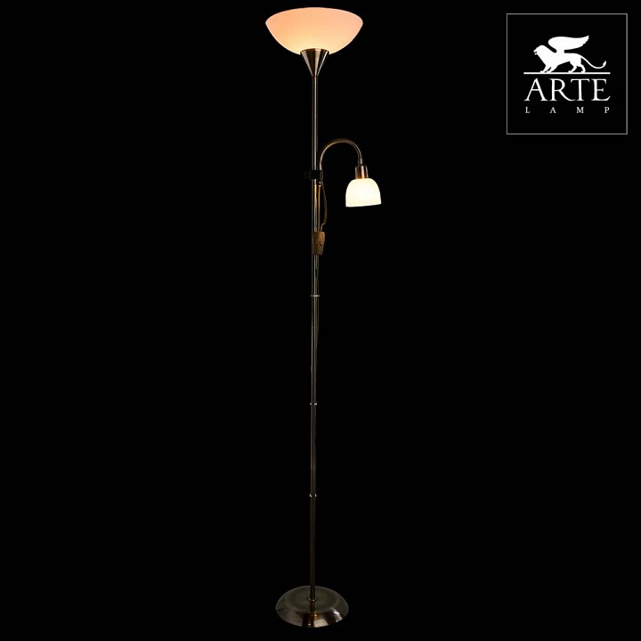 Торшер с подсветкой arte lamp duetto a9569pn-2ab