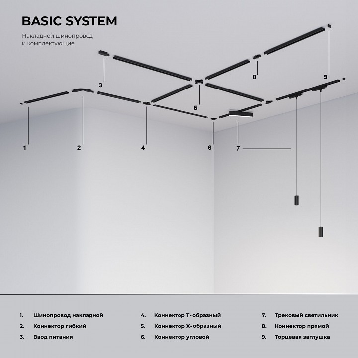 Соединитель угловой l-образный для треков встраиваемых elektrostandard basic system 85012/00