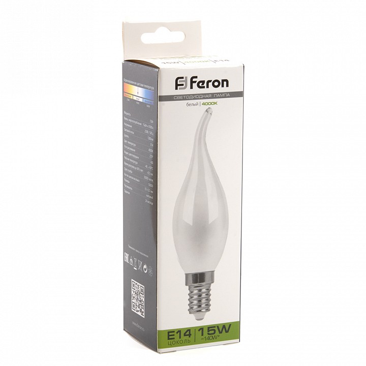 Лампа светодиодная feron lb-718 e14 15вт 4000k 38262