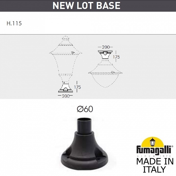 Наземный низкий светильник fumagalli gino f50.115.000.axe27