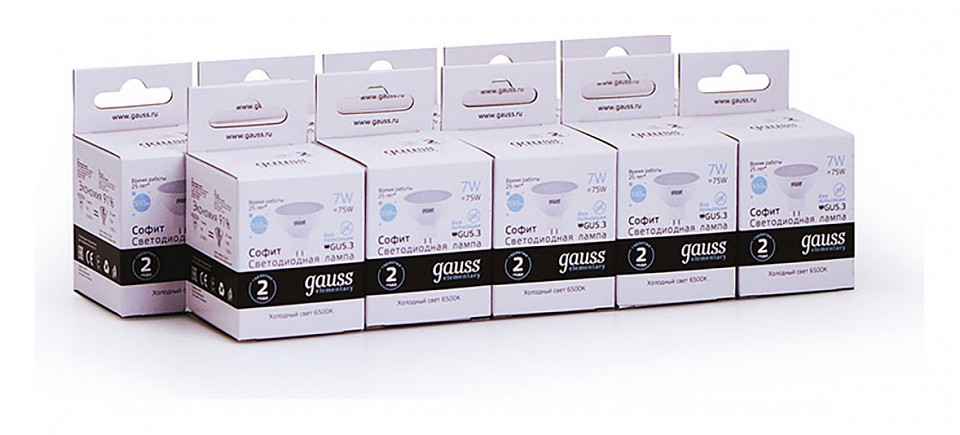 Лампа светодиодная gauss 135 gu5.3 7вт 6500k 13537