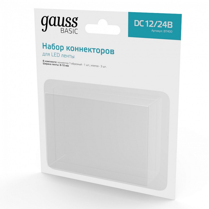 Соединитель лент t-образный жесткий gauss basic bt400