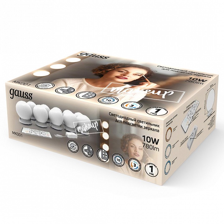 Подсветка для зеркала gauss makeup mk002 mk001