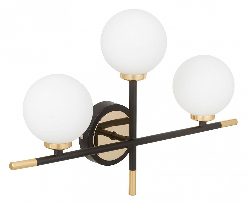 Бра lumina deco marsiada ldw 6033n-3 bk+f.gd