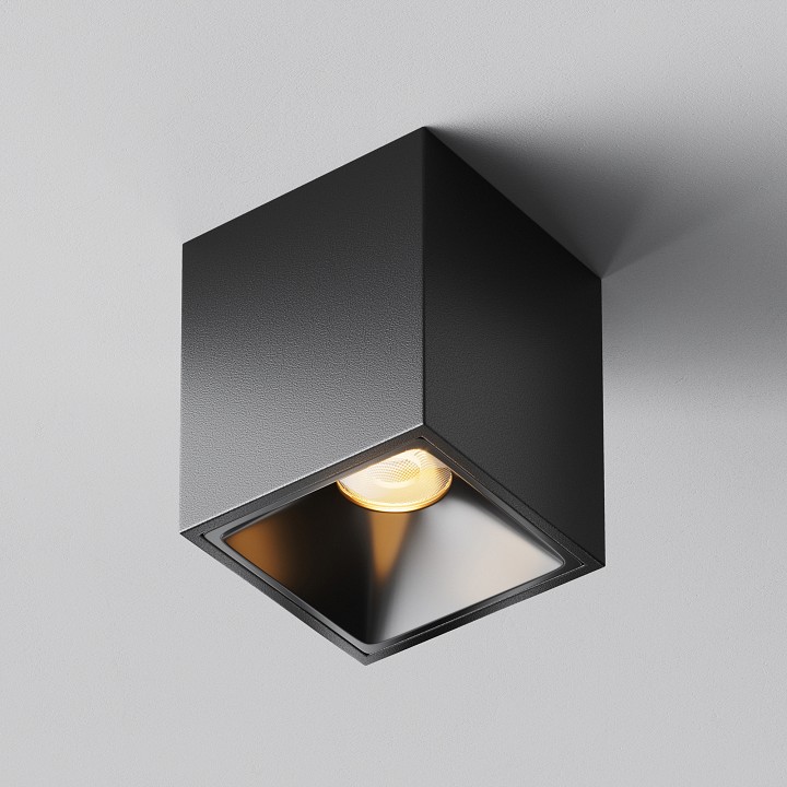 Накладной светильник maytoni alfa led c065cl-8w2.7k-sq-b