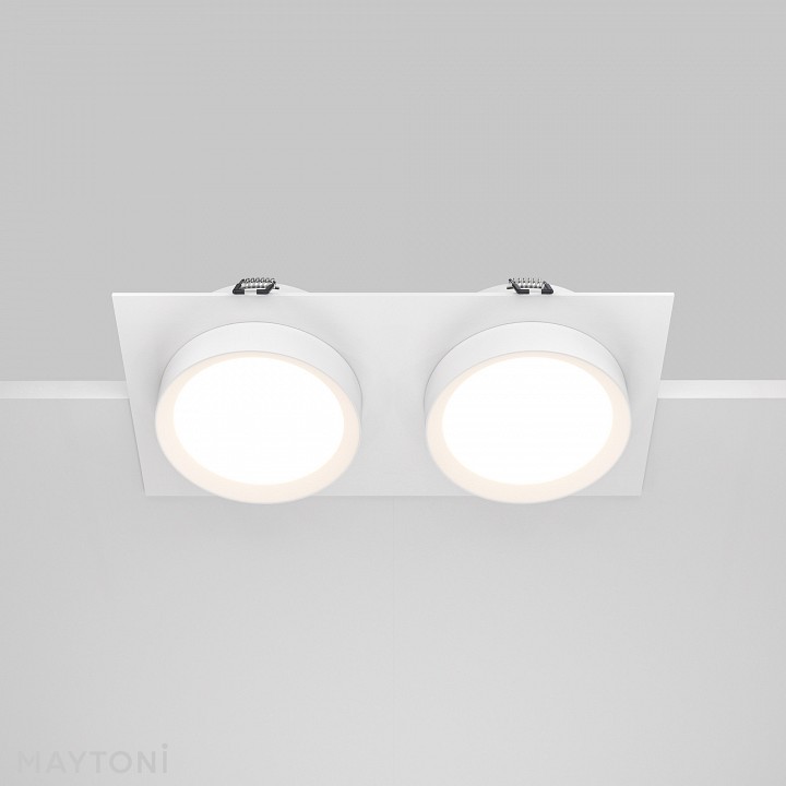 Встраиваемый светильник maytoni hoop dl086-02-gx53-sq-w