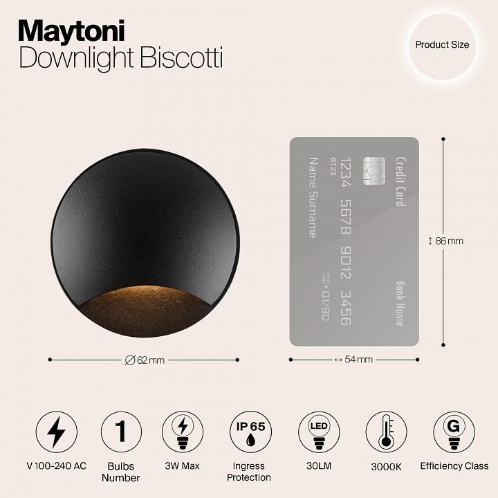 Встраиваемый в дорогу светильник maytoni biscotti o035-l3b3k