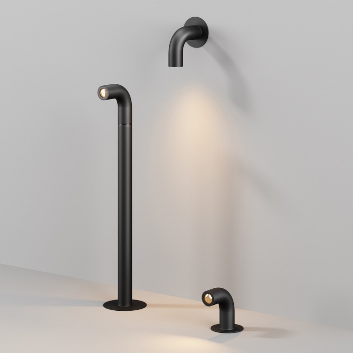 Наземный высокий светильник maytoni sleek o477fl-l2gf3k