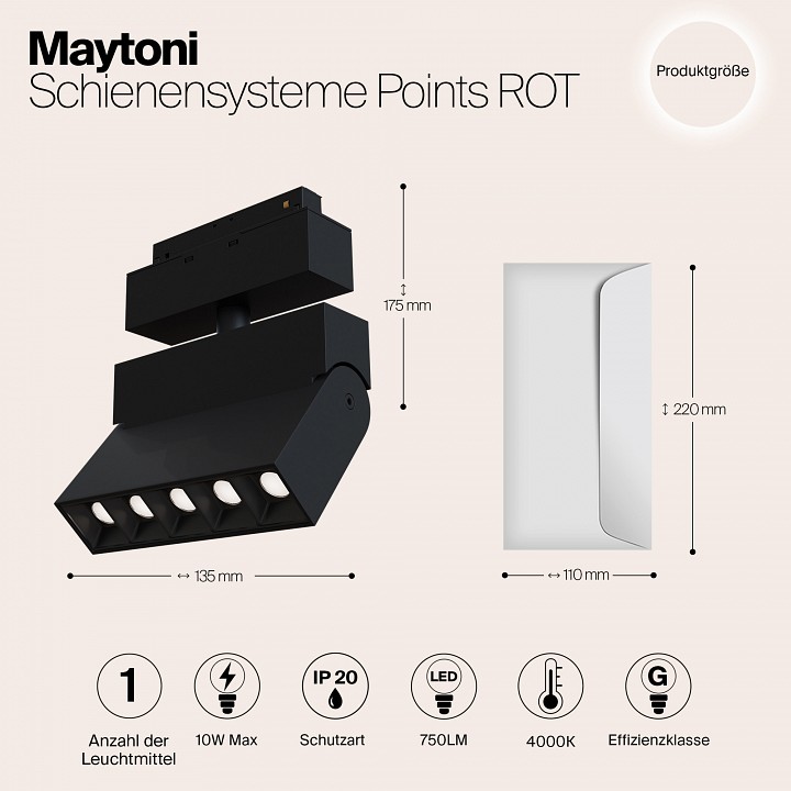 Светильник на штанге maytoni points tr015-2-10w4k-b