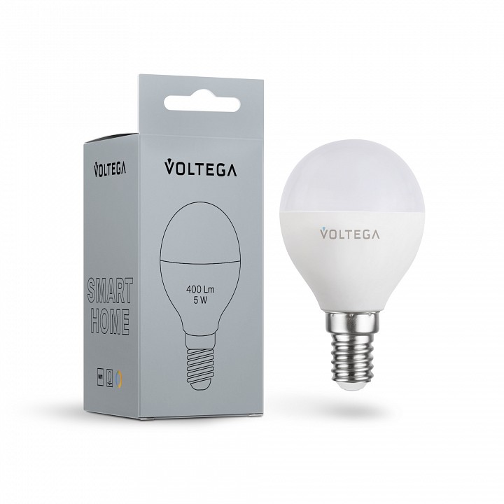 Лампа светодиодная с управлением через wi-fi voltega wi-fi bulbs e14 5вт 2700-6500k 2428