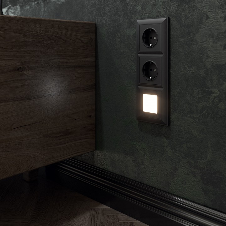 Заглушка для поста с подсветкой, Без рамки werkel черный w1154308