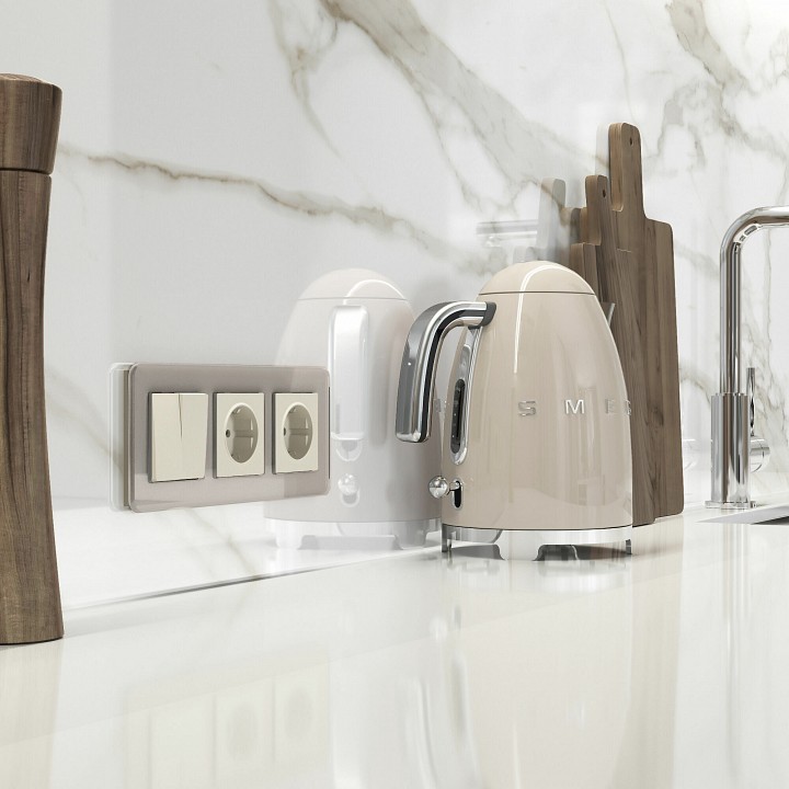 Розетка с заземлением, Без рамки werkel айвори матовый w1171062