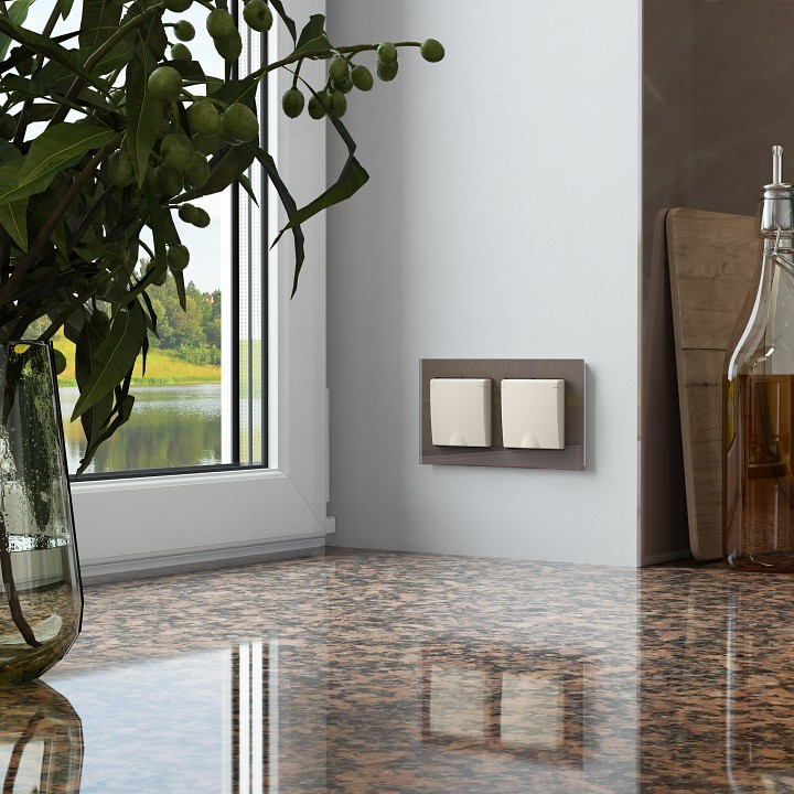 Розетка с заземлением и со шторками, Без рамки с крышкой werkel айвори матовый w1171262