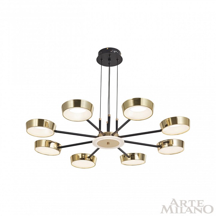 Подвесная люстра arte milano ferrara-71079 271079/8 bk/gd