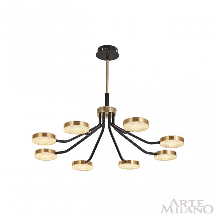Люстра на штанге arte milano ferrara-76079 276079/8 bk/gd