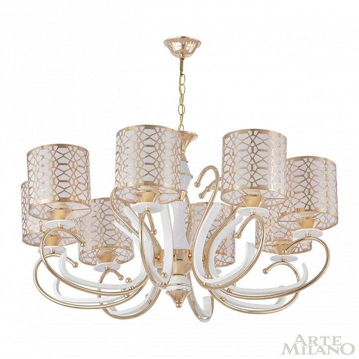 Подвесная люстра arte milano florentia-1237 301237/8 wh/gd