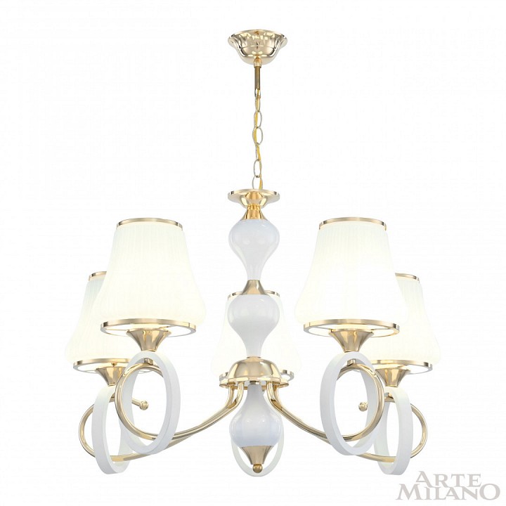 Подвесная люстра arte milano florentia-2387 302387/5 wh/gd