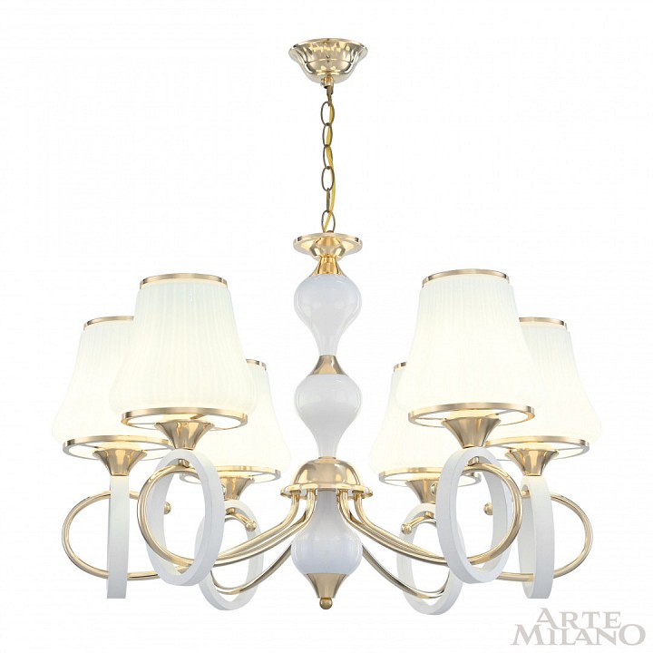 Подвесная люстра arte milano florentia-2387 302387/6 wh/gd