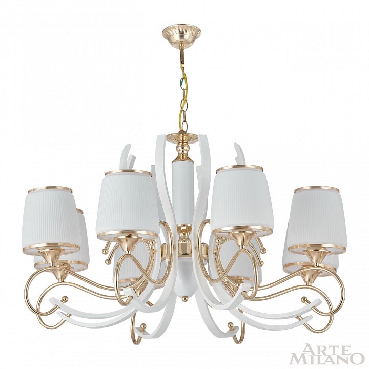 Подвесная люстра arte milano florentia-3857 303857/8 wh/gd