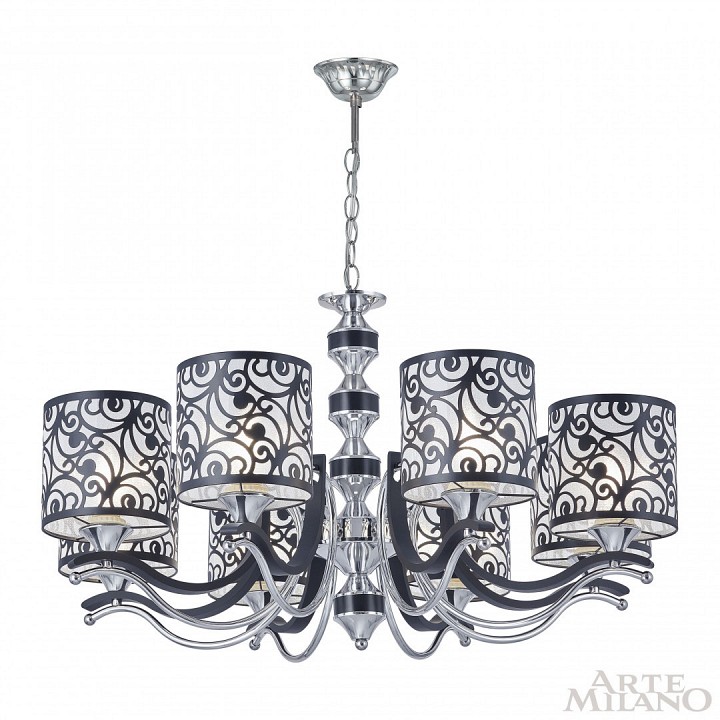 Подвесная люстра arte milano florentia-4957 304957/8 bk/ni