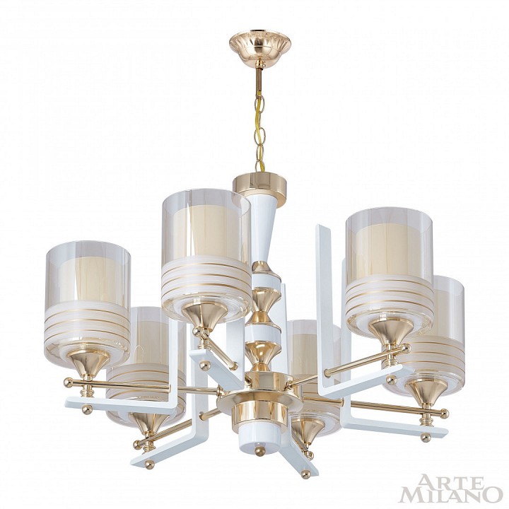 Подвесная люстра arte milano florentia-6087 306087/6 wh/gd