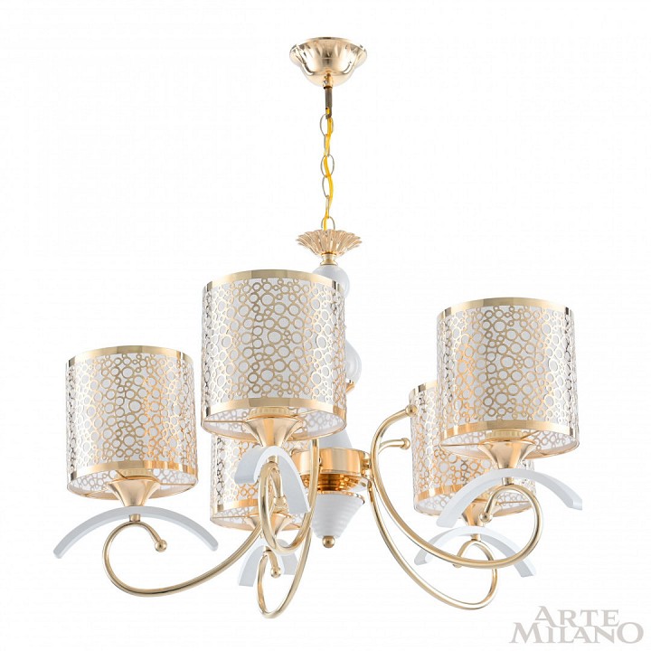 Подвесная люстра arte milano florentia-9787 309787/5 wh/gd