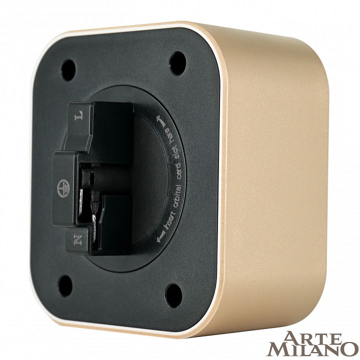 Розетка с заземлением на треке arte milano am-track-sockets 380022ts/es gold